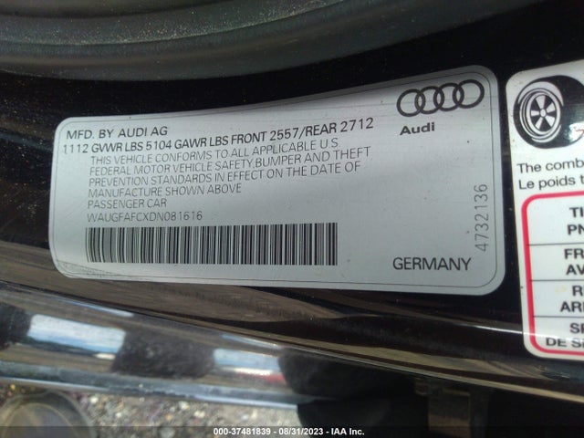 Aukcja sprzedaży 2013 Audi A6 2.0t Premium, vin: WAUGFAFCXDN081616, numer aukcji: 37481839