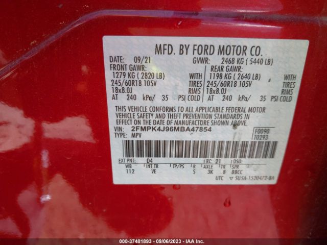 2FMPK4J96MBA47854 Ford Edge Sel/st-line