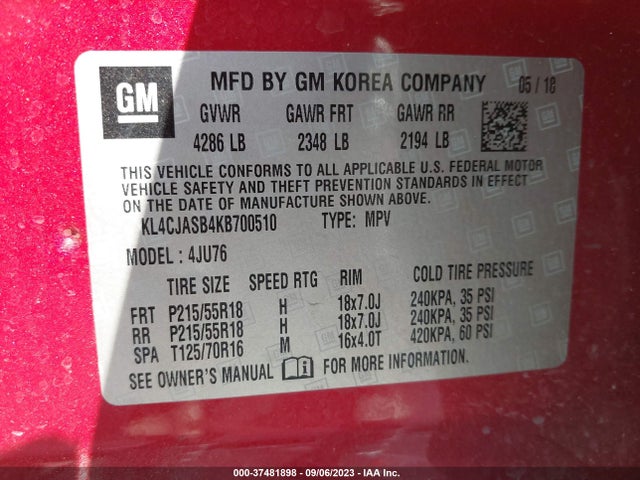Buick Encore Preferred 2019 KL4CJASB4KB700510 Image 9