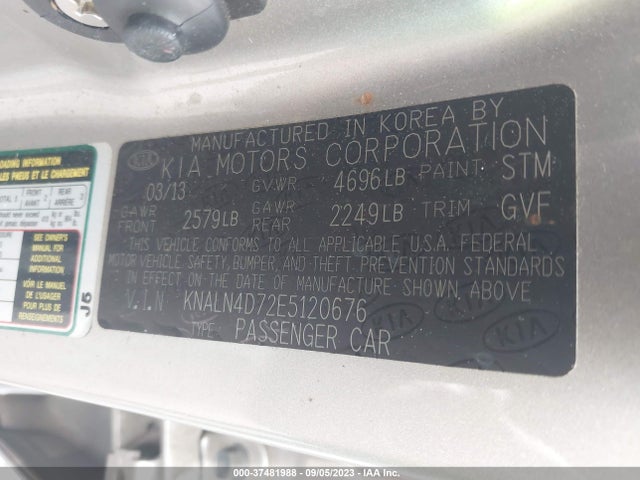 Aukcja sprzedaży 2014 Kia Cadenza Premium, vin: KNALN4D72E5120676, numer aukcji: 37481988