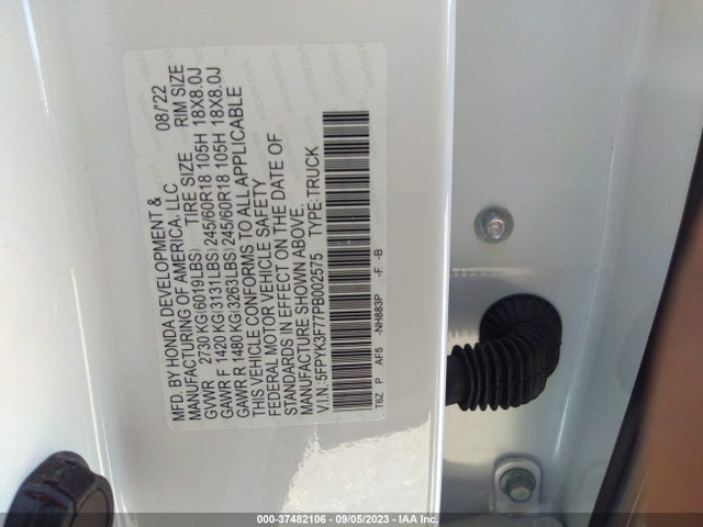 Honda Ridgeline Rtl-e 2023 5FPYK3F77PB002575 Image 9