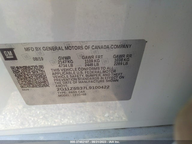 Chevrolet IMPALA LT 2020 2G11Z5S37L9100422 Image 9