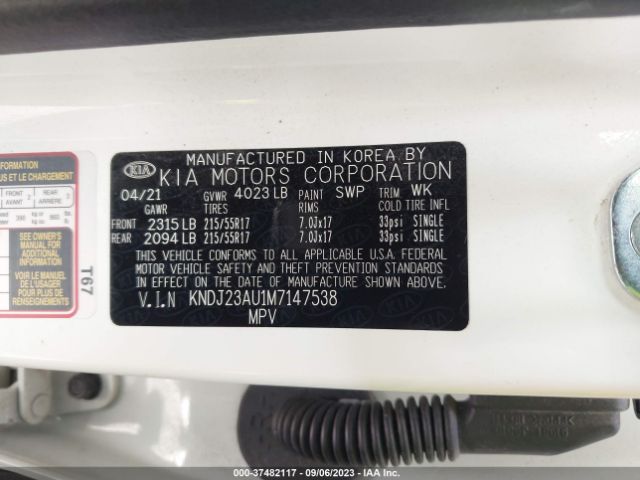 KNDJ23AU1M7147538 KIA SOUL S
