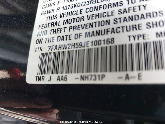 2018 HONDA CR-V EX VIN: 7FARW2H59JE100168