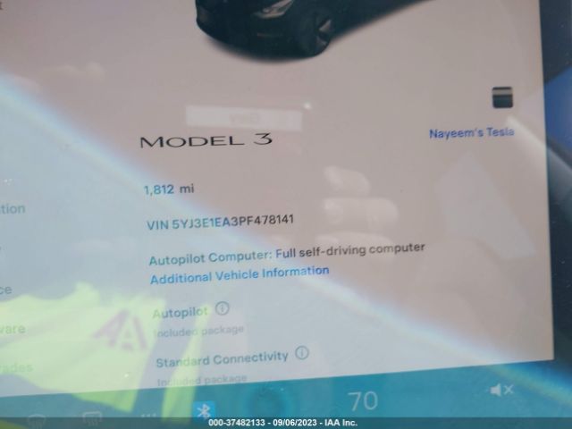 5YJ3E1EA3PF478141 Tesla MODEL 3