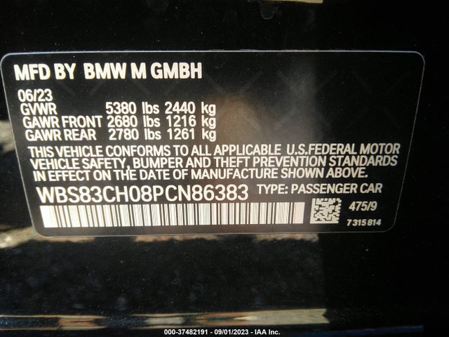 2023 BMW M5, VIN: WBS83CH08PCN86383