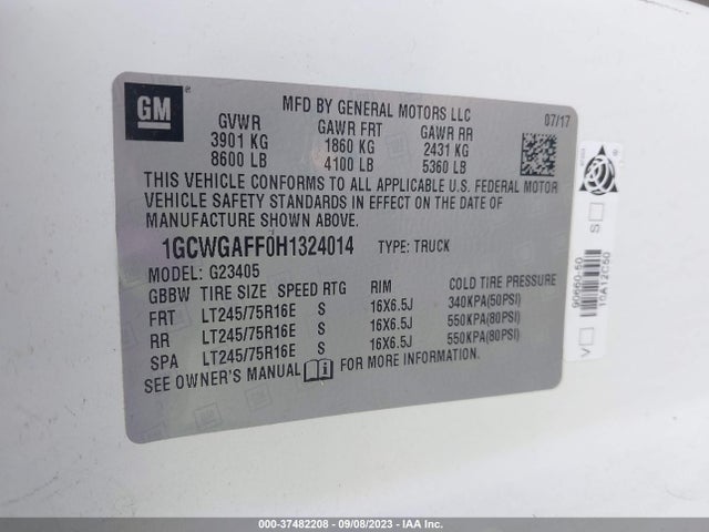 Chevrolet EXPRESS CARGO VAN 2017 1GCWGAFF0H1324014 Image 15