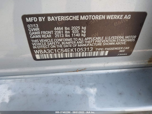 BMW 3 Series 328i 2014 WBA3C1C54EK105313 Image 9