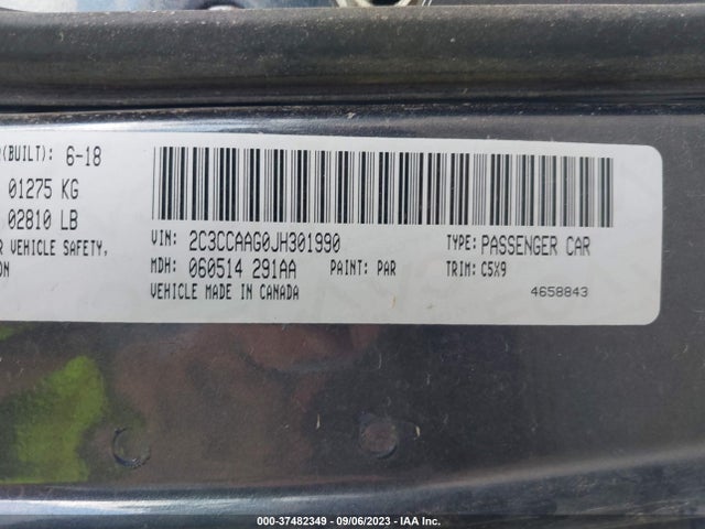 2C3CCAAG0JH301990 Chrysler 300 Touring