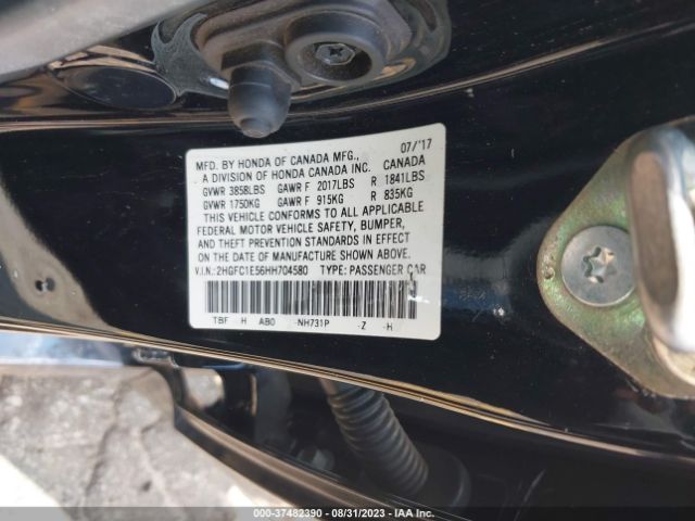 2HGFC1E56HH704580 Honda Civic Sedan Si