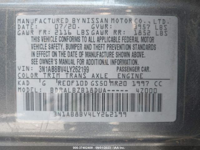 3N1AB8BV4LY262199 Nissan SENTRA S
