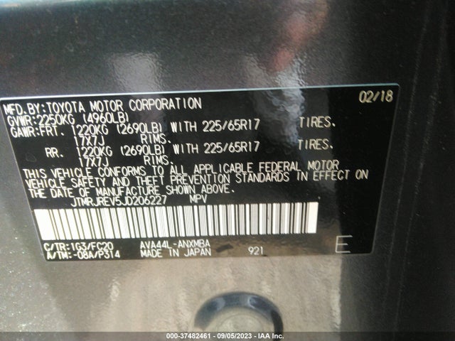 Toyota RAV4 HYBRID 2018 JTMRJREV5JD206227 Image 9