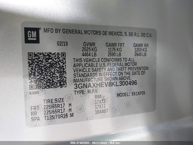 Chevrolet EQUINOX LS 2019 3GNAXHEV8KL300496 Image 9