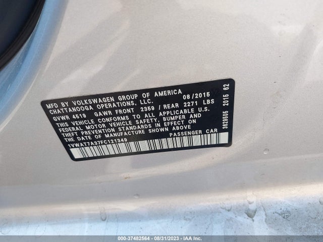 1VWAT7A37FC121349 Volkswagen Passat 1.8t Limited Edition