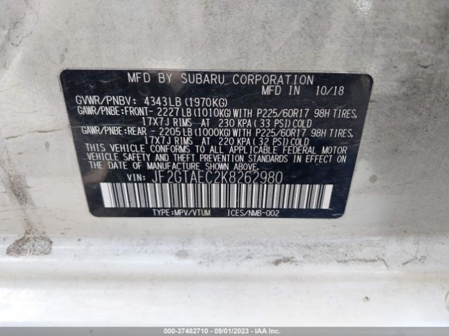 JF2GTAEC2K8262980 Subaru Crosstrek Premium