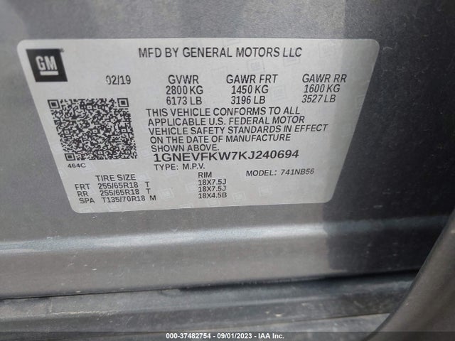 Chevrolet Traverse Ls 2019 1GNEVFKW7KJ240694 Image 9