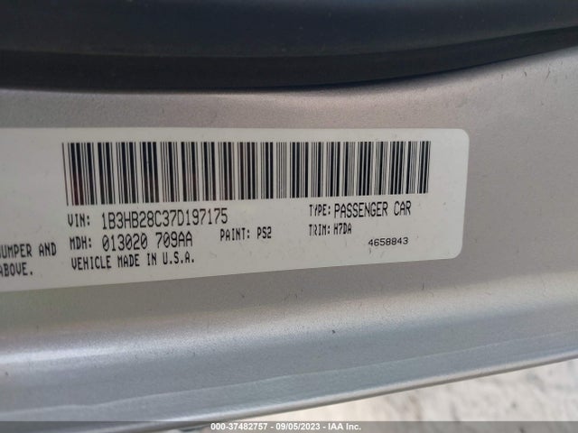 2007 DODGE CALIBER VIN: 1B3HB28C37D197175