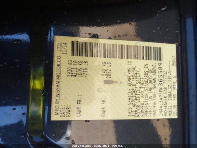 Nissan Altima 2.5 S 2015 1N4AL3AP7FN365589 Image 16