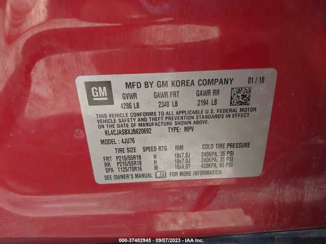 Buick Encore Preferred 2018 KL4CJASBXJB620692 Image 9