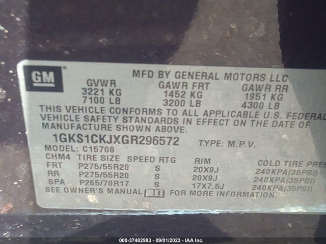 GMC YUKON DENALI 2016 1GKS1CKJXGR296572 Image 9