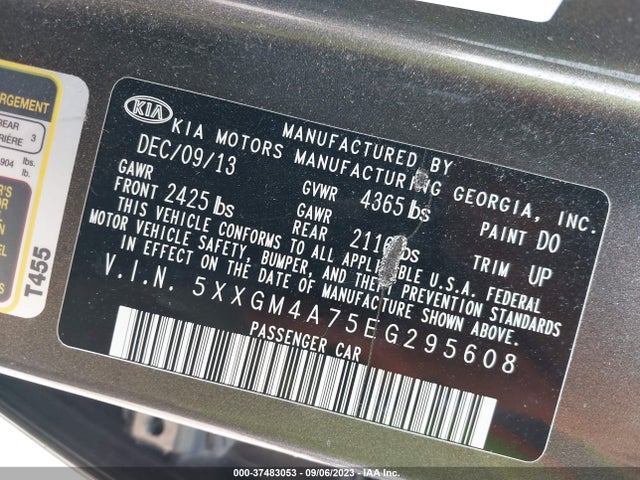 KIA Optima Lx 2014 5XXGM4A75EG295608 Image 9