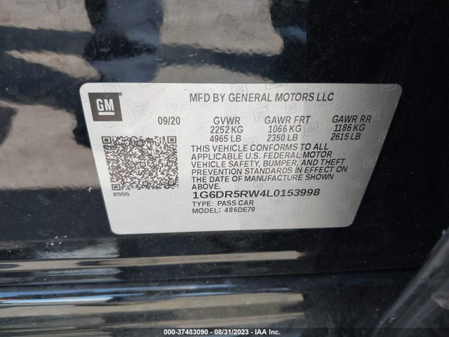 Cadillac Ct5 V-series 2020 1G6DR5RW4L0153998 Image 9