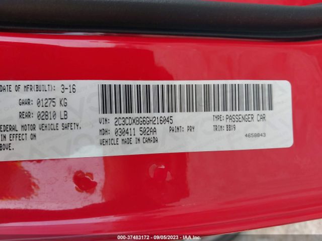 2C3CDXBG6GH216045 Dodge Charger Se