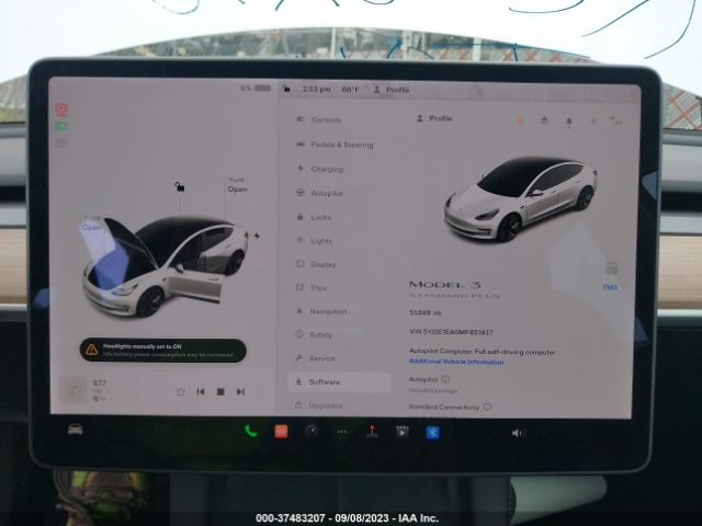 5YJ3E1EA0MF851437 Tesla Model 3 Standard Range Plus