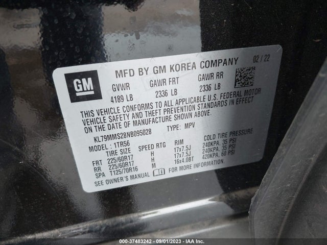 Chevrolet Trailblazer Ls 2022 KL79MMS28NB095028 Image 9