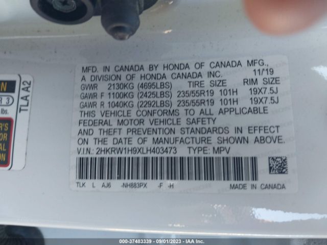 2HKRW1H9XLH403473 Honda Cr-v Touring
