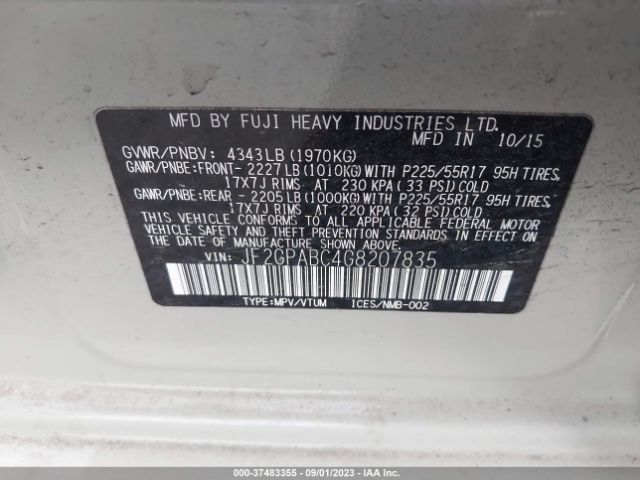 JF2GPABC4G8207835 Subaru Crosstrek Premium