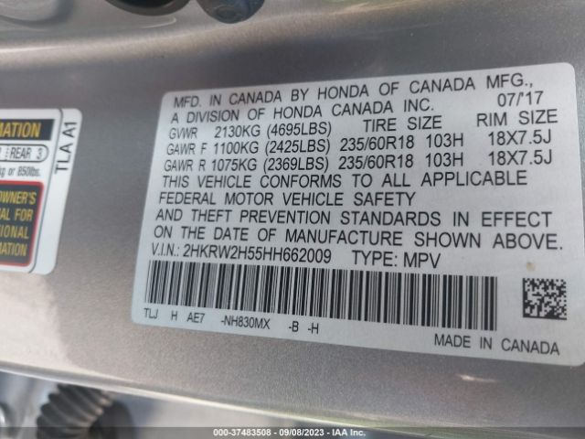 2HKRW2H55HH662009 Honda CR-V EX