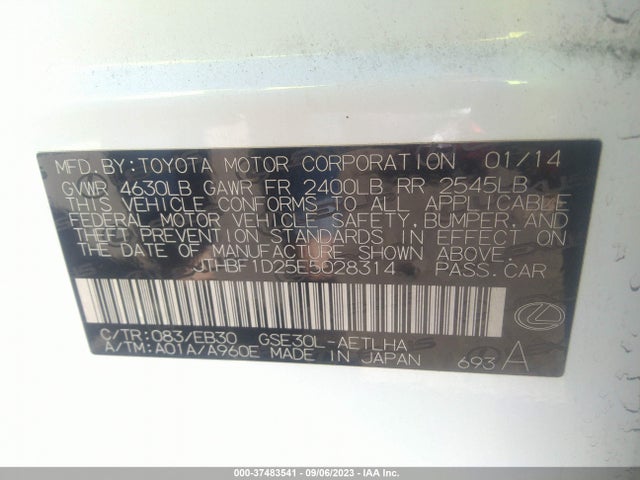 Lexus IS 250 2014 JTHBF1D25E5028314 Image 16