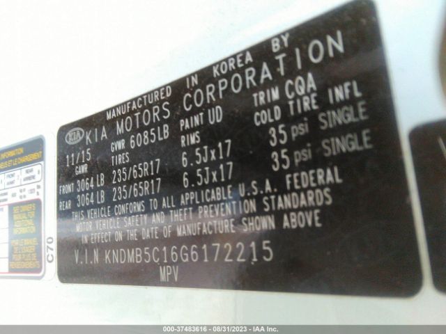 KNDMB5C16G6172215 KIA SEDONA LX