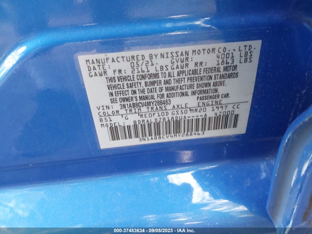 Nissan SENTRA SV 2021 3N1AB8CV4MY288463 Image 9