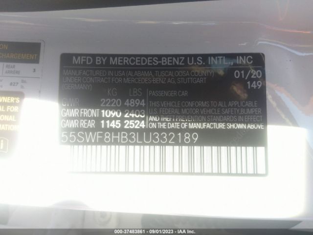 55SWF8HB3LU332189 Mercedes-Benz C-class Amg C 63 S