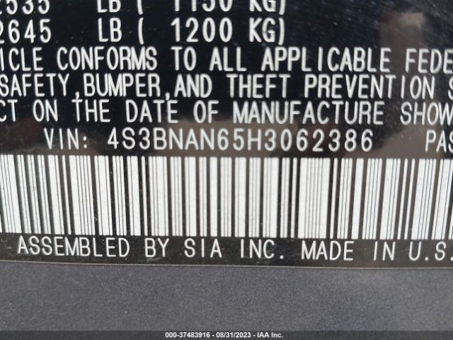 4S3BNAN65H3062386 Subaru Legacy Limited