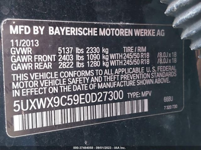 5UXWX9C59E0D27300 BMW X3 Xdrive28i