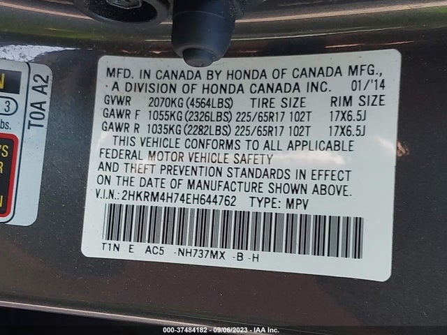 Honda Cr-v Ex-l 2014 2HKRM4H74EH644762 Image 9