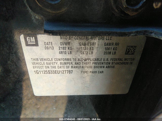 Chevrolet Impala 2lt 2014 1G1125S33EU127787 Image 9