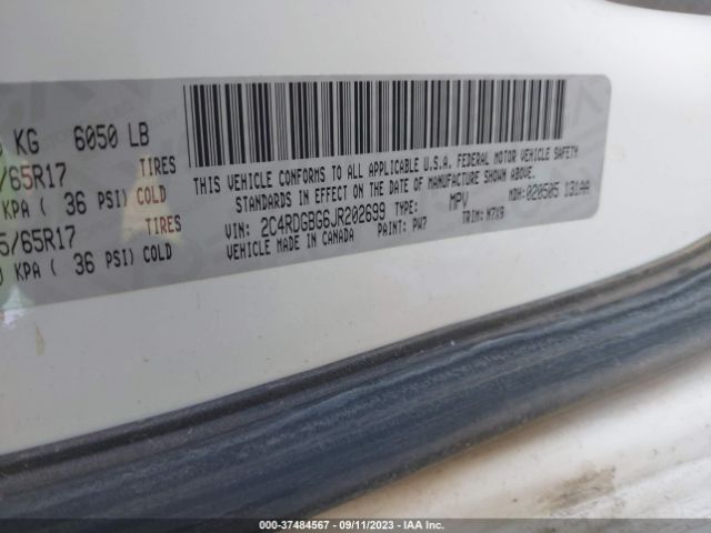 2C4RDGBG6JR202699 Dodge Grand Caravan Se Plus
