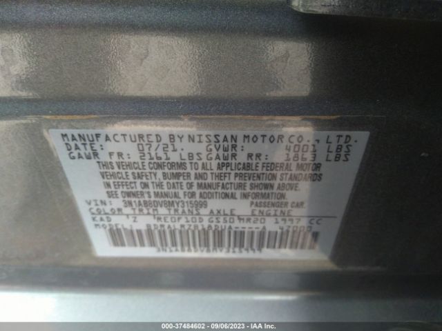 3N1AB8DV8MY315999 Nissan SENTRA SR