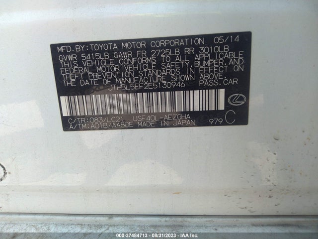 Lexus LS 460 2014 JTHBL5EF2E5130946 Image 9