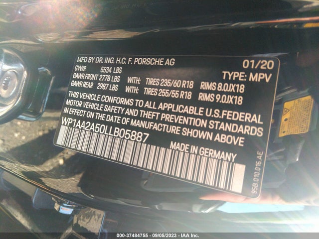 2020 PORSCHE MACAN WP1AA2A50LLB05887 Photo 8