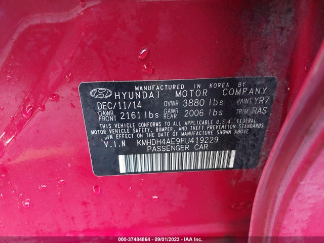 Hyundai ELANTRA SE 2015 KMHDH4AE9FU419229 Image 9