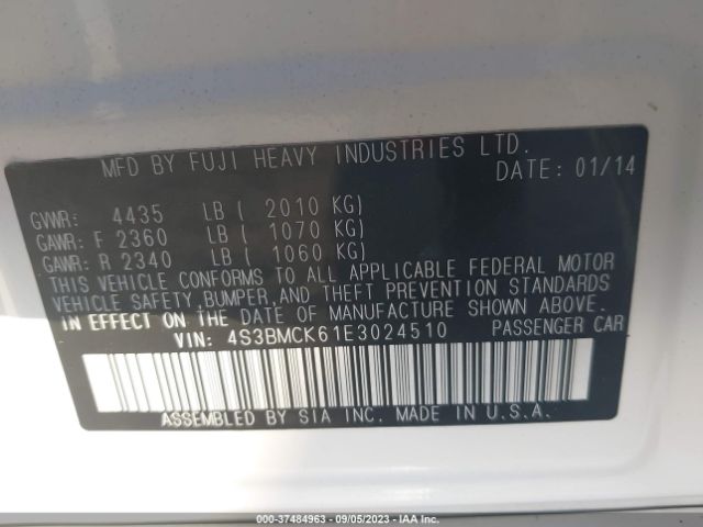 4S3BMCK61E3024510 Subaru Legacy 2.5i Limited