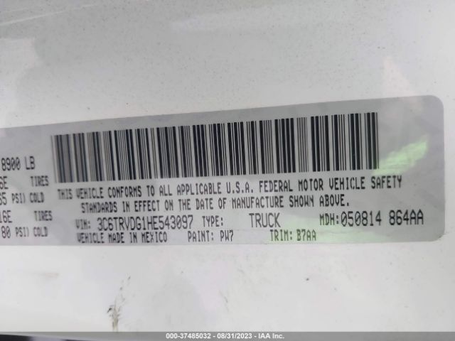 2017 RAM PROMASTER CARGO VAN 3C6TRVDG1HE543097 Photo 8