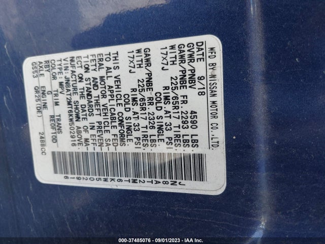 Nissan ROGUE SV 2019 JN8AT2MT6KW502916 Image 15