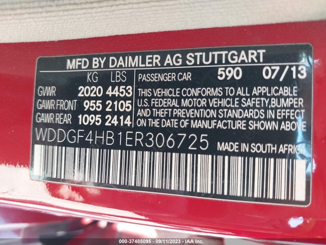 WDDGF4HB1ER306725 Mercedes-Benz C-class C 250