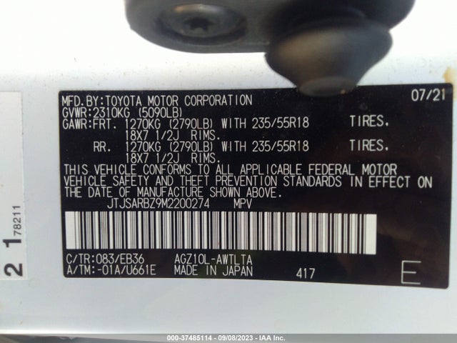 JTJSARBZ9M2200274 Lexus Nx Nx 300 F Sport